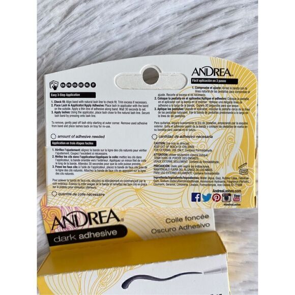 NEW Andrea Set Of 3 Dark Adhesive Glue For False Strip Lashes - Picture 4 of 6